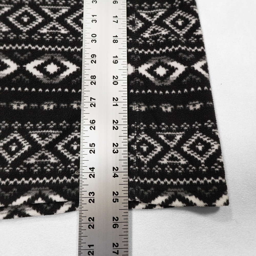 EDDIE BAUER Womens S Black White Aztec Print Outdoor Quarter Zip Fleece Pullover - Picture 7 of 7